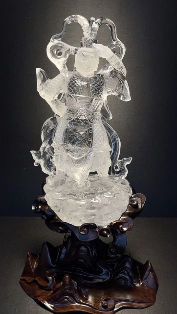 Chinese Exquisite Handmade Sun Wukong Carving Natural Crystal Statue