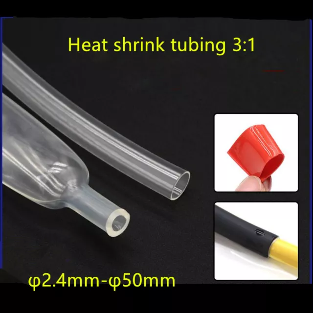 Heat Shrink Tubing Tube Dual Wall 3:1 Marine Adhesive Glue Lined   Clear