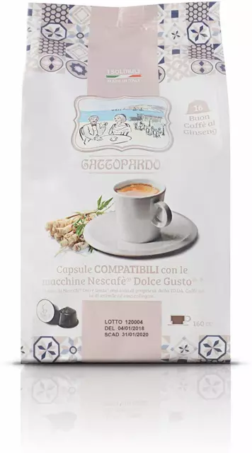 128 Capsule Gattopardo To.Da Ginseng Compatibili Nescafè Dolce Gusto TODA