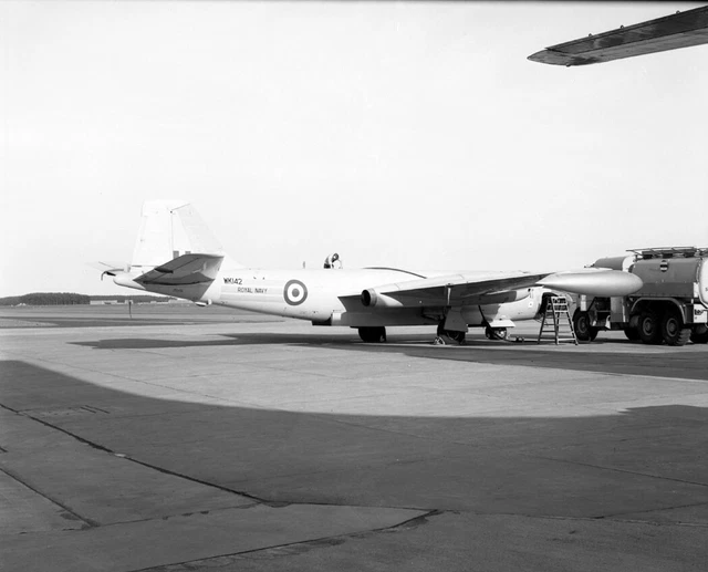 776 Sqn, FRU, Canberra TT.18, WK142 '847' at RAF Leuchars - Large B&W Neg