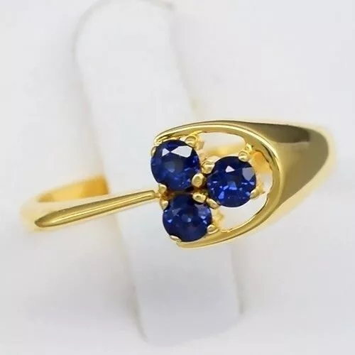45 Karat T.W Natürlich Königsblau Saphir Ring 14K Solid Gold
