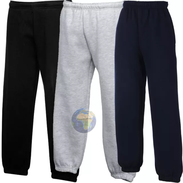 PANTALONE LUNGO Tuta DA BAMBINO Palestra SCUOLA con TASCHE Elastico CAVIGLIA