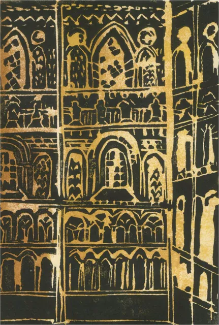 Carolyn Stafford (b.1935) - 20th Century Woodcut, Ely Cathedral 2