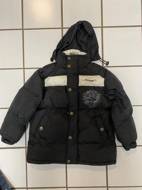 GUC Ed Hardy Christian Audigier Boys Snap/Zipper Puff Coat Tiger XS 6  w/hood
