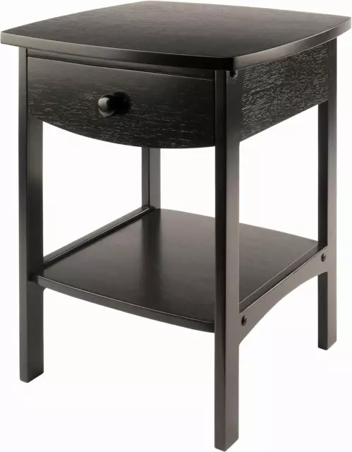 Winsome Wood Claire Accent Table, Black 18 in,