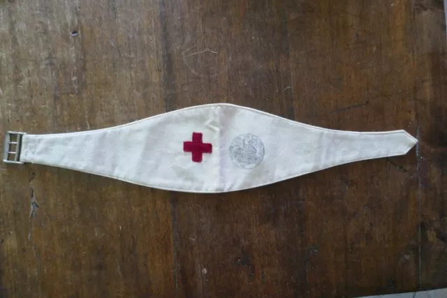 militaria WW2 brassard service santé infirmier tampon ministère de la guerre