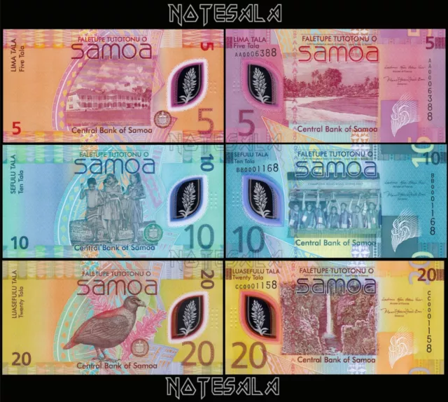 SAMOA SET 3 PCS 5, 10 & 20 TALA ND 2023 (2024) Pick-47-48-49 POLYMER NEW-UNC