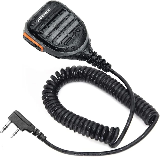 ABBREE AR-780 Two Way Radio Rainproof Handheld Speaker Mic for UV-5R, Black