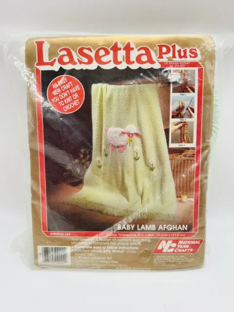 Kit afgano de cordero bebé Lasetta Plus 1984 L63 hecho en EE. UU. 30""x44"" NUEVO