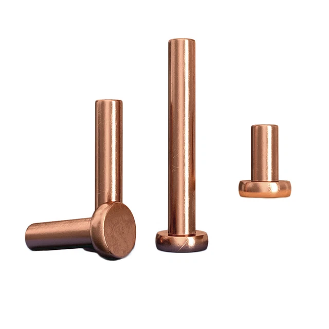 M2 M2.5 M3 M4 M5 M6 M8 Solid Copper Flat Head Rivets Knock Hammer Rivet GB109