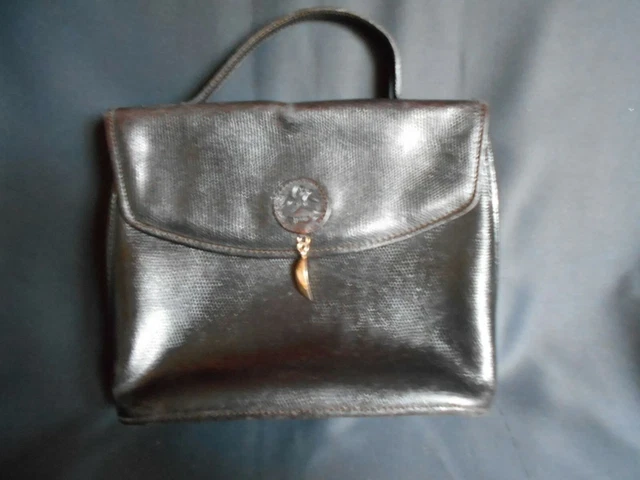 Sac à Main Ancien En Cuir Marron - Bandoulière - Occasion Très Bon état
