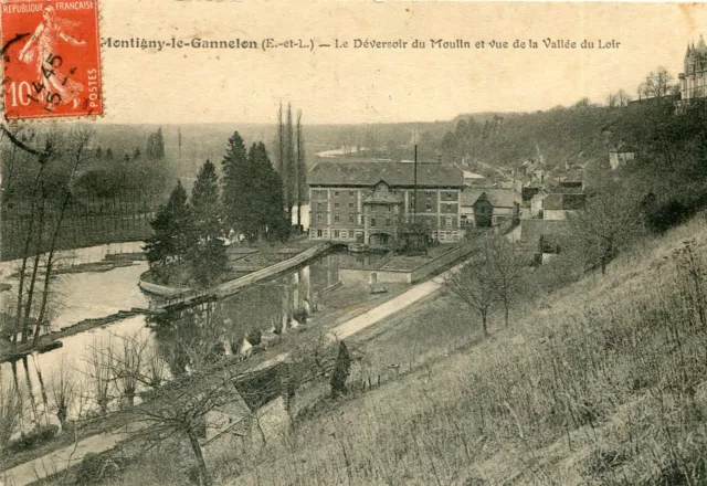 CLOYES LES TROIS RIVIERES Montigny le Gannelon Déversoir Moulin Vue Vallée Loir