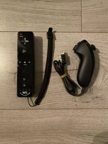 Offizieller Nintendo Wii/Wii U Controller Black Motion Plus Nunchuck (1)