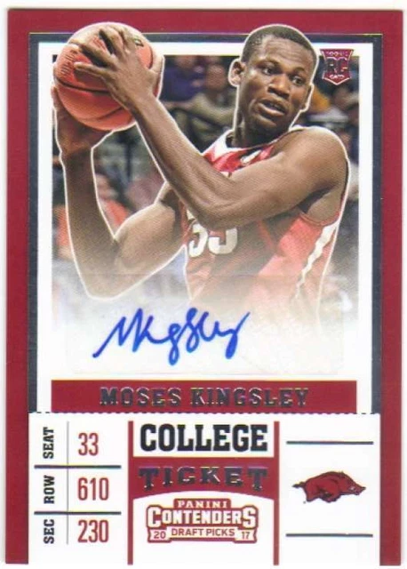 2017-18 Contenders Draft Picks College Ticket RC AUTO #98 Moses Kinglsey