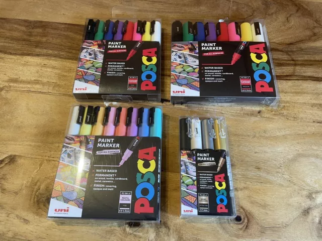 Uni Posca Paint Marker Art Pens PC-5M X1   PC-3M X2   PC-1M X1 Brand New