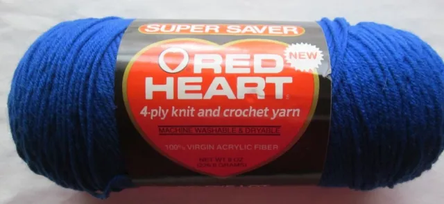 Vintage Red Heart Super Saver 100% Acrylic Yarn- 8 oz.~ YOU CHOOSE THE COLOR