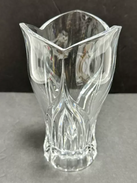 VTG Arc International Cristal Darques Ancona France Lead Crystal Lotus Vase