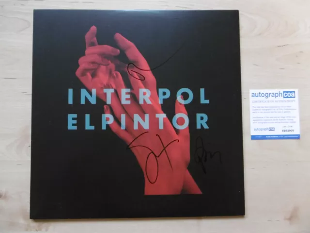 Interpol Original Autogramme signed LP-Cover "Elpintor" Vinyl ACOA