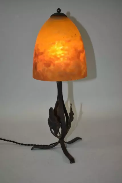 Antique Muller Freres Art Glass Luneville Lamp