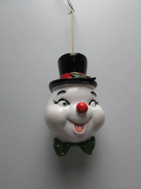 Christmas Ornament Snowman 6in Ceramic