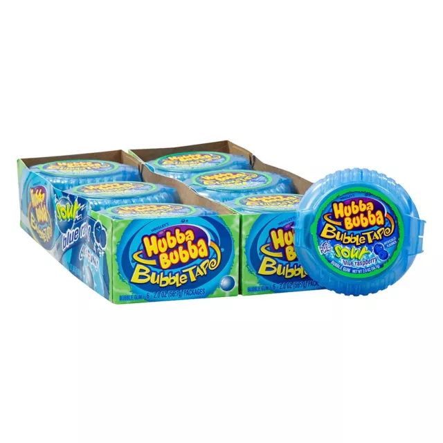 Hubba Bubba Bubble Gum Tape - Sour Blue Raspberry - 2 PK - 6' Long