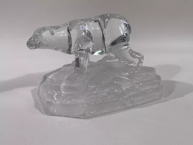 Kristallglas Bär Vintage Glasfigur Deko Statue Retro Figur Glas France HLF