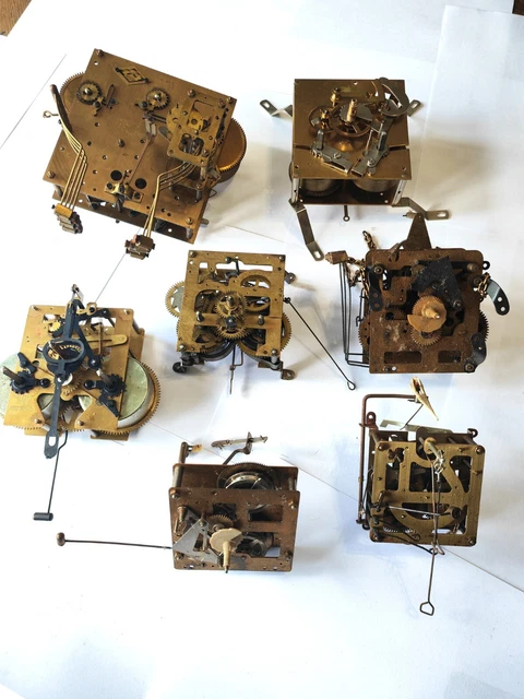 Lot De 7 Mecanismes D'horloge/Pendule Pour Pieces I137