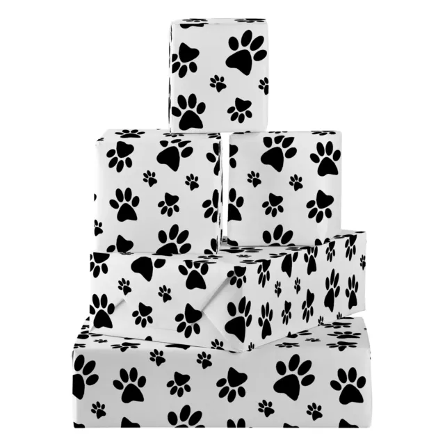 Pet Christmas Wrapping Paper And Gift Tag Dog Cat Toy Xmas Acid Free Paw  Print