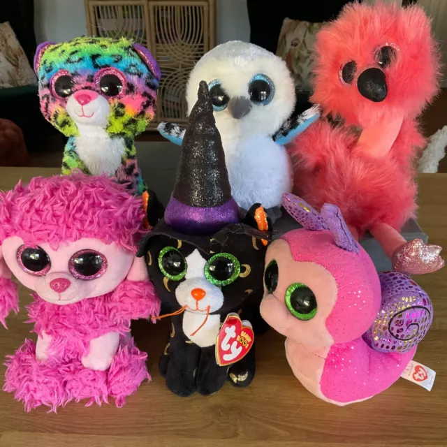 Ty Beanie Boos Plush Toy Bundle ~ Spella, Franny, Dotty, Panders, Patsy, Scooter