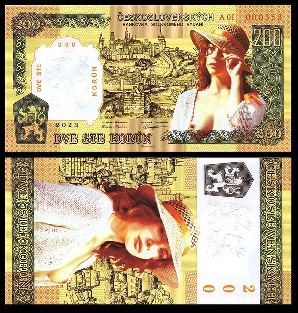 Czech Republic 200 Korun 2023 year Czechoslovakia POLYMER UNC uncirculated