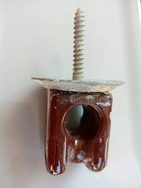 Brown Porcelain Ceramic Insulator Electric Telephone Pole Wire Guide Wood Screw