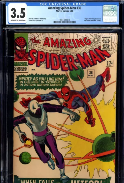 Amazing Spider-Man #36 CGC GRADED 3.5 -origin/1st app of the Looter- Ditko c/s/a