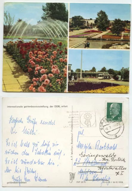 02634 - Erfurt - Int. Horticultural exhibition - old postcard - GDR - run