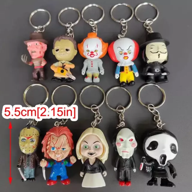 Horror Doll Key Chain Halloween Gift Horror Model Charm Fun Hanging Chain