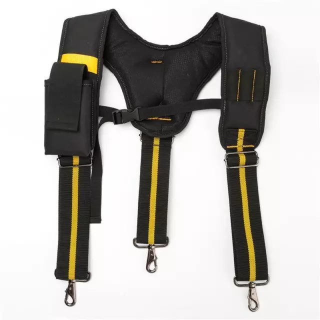 Adjustable Padded Heavy Duty Work Tool Belt Braces Suspenders for Tools Pouch A-