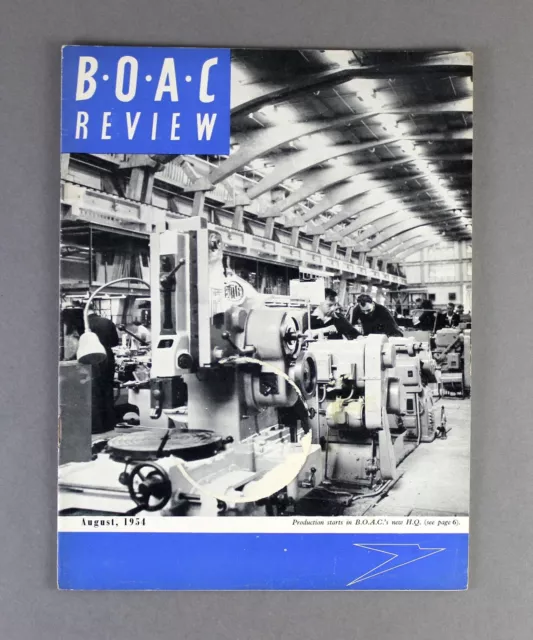 Boac Review Staff Magazin August 1954 B.o.a.c. Neu Hq London Flughafen