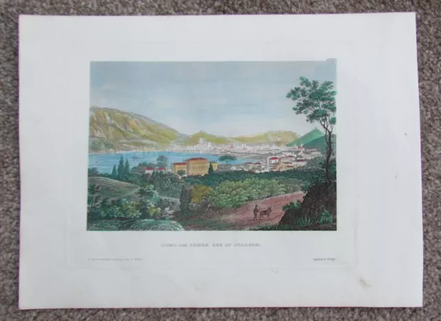 COMO AM COMER, SEE IN ITALIEN Hand Coloured Print 1833