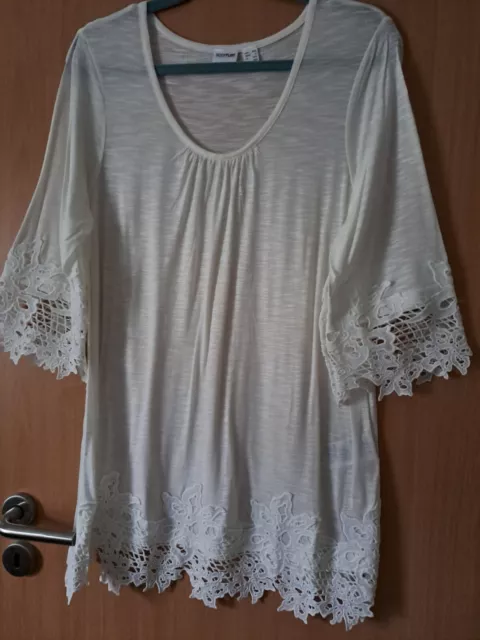 NEU Bodyflirt:  3/4- Arm-Shirt / Tunika, Gr.40/42 = M,  offwhite , Viskose