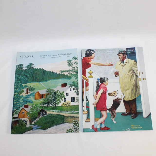 Lot of 2 Skinne Auction Catalogs American & European Painting & Prints 1998