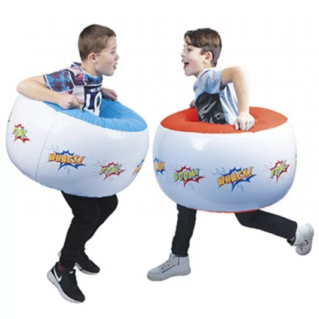 Set of 2 Giant Inflatable Blow Up Body Donut Boppers Bubble Bumpers Garden Game