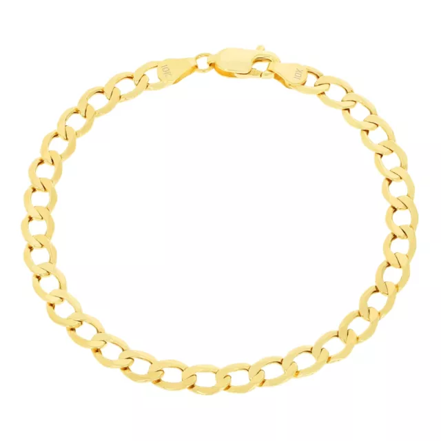 10K Yellow Gold 5.5mm Italian Curb Cuban Link Chain Bracelet Mens Women 7" 8" 9"