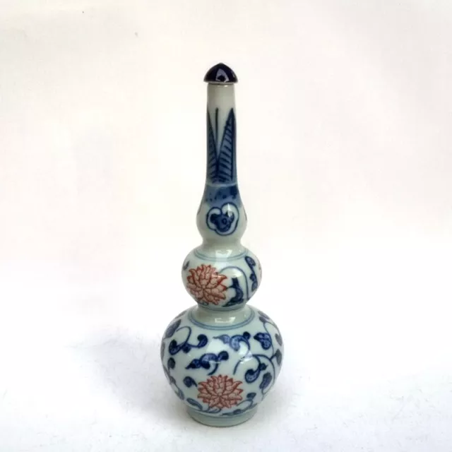 Collection Chinese Old blue-and-white Porcelain Flower Snuff Bottle Decoration