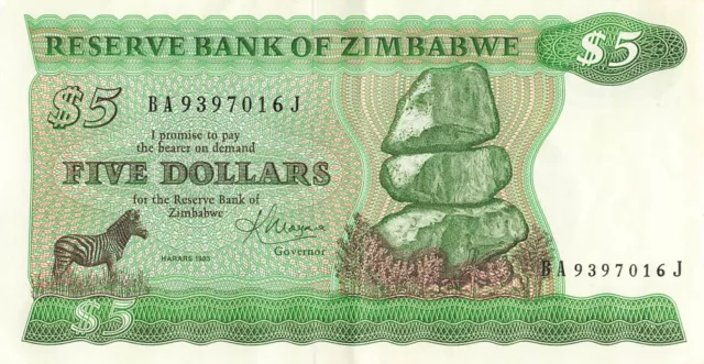 Zimbabwe 5 Dollars 1983 AU