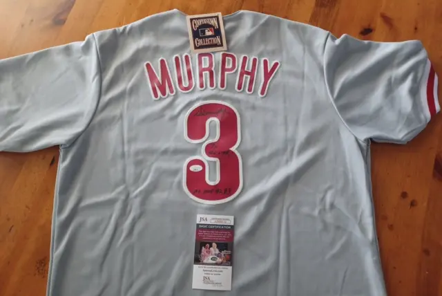 Dale Murphy Phillies Jersey JSA Signed Auto "7x All Star"  "NL MVP 82 83" Braves