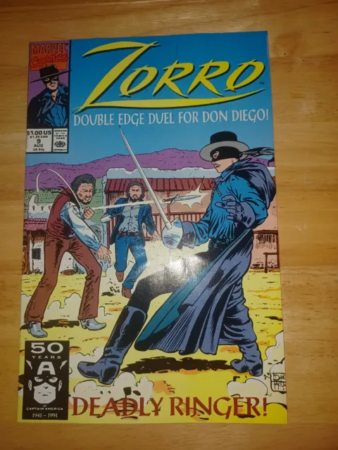 Zorro Deadly Ringer  Marvel Comics Vol I No. 9 Aug 1991