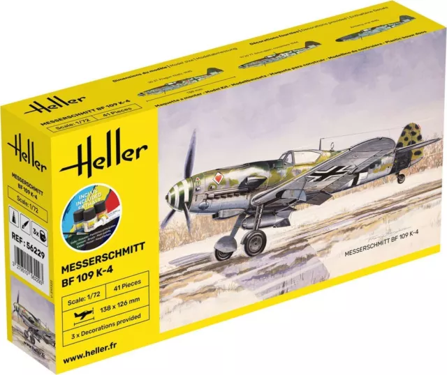 H56229#  STARTER KIT Messerschmitt Bf 109 K-4   - peinture + colle  heller 1/72