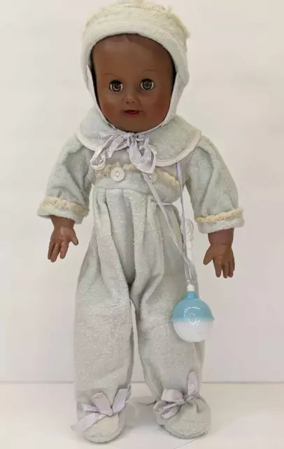 Vintage 1950's 16" Rubber Baby Doll Black