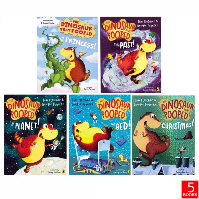 The Dinosaur that Pooped Series 5 Books Collection Set By Tom Fletcher