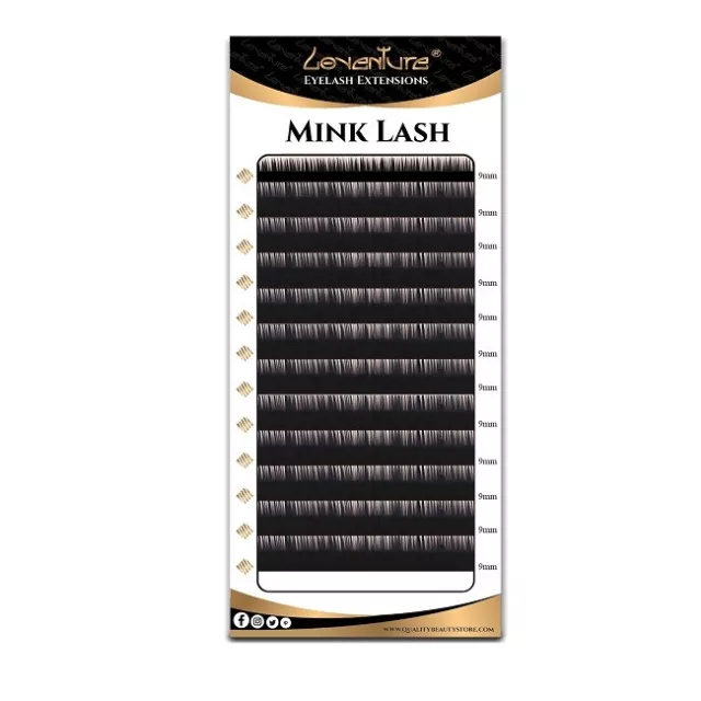 QBS LOVENTURE Mink Cils individuels en faux Vison  B C D J - Extensions de Cils