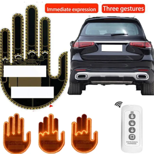 Car Accessories for Men, Fun Car Finger Light with Remote - Give the Love &  Bird